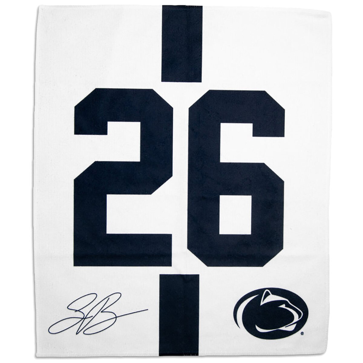 rally towel 26 Saquon Barkley signature Penn State Athletic Logo